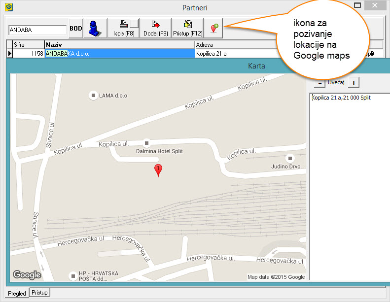 LOKACIJA PARTNERA GOOGLE MAPS